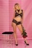 Zmysłowy komplet Palmenom Black Czarny LivCo Corsetti Fashion rozmiar - S/M